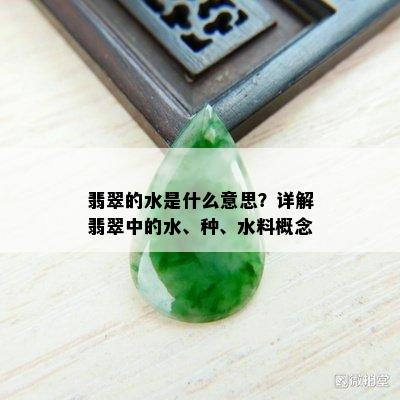 翡翠的水是什么意思？详解翡翠中的水、种、水料概念