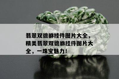 翡翠双貔貅挂件图片大全，精美翡翠双貔貅挂件图片大全，一珠宝魅力！