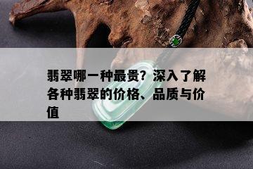 翡翠哪一种最贵？深入了解各种翡翠的价格、品质与价值