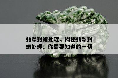 翡翠封蜡处理，揭秘翡翠封蜡处理：你需要知道的一切