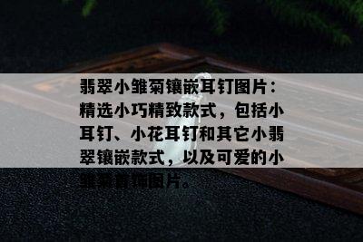 翡翠小雏菊镶嵌耳钉图片：精选小巧精致款式，包括小耳钉、小花耳钉和其它小翡翠镶嵌款式，以及可爱的小雏菊首饰图片。