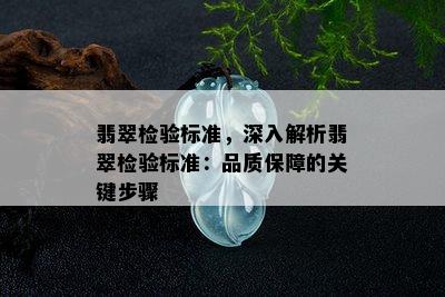 翡翠检验标准，深入解析翡翠检验标准：品质保障的关键步骤