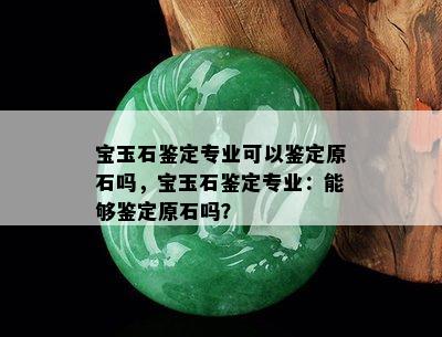 宝玉石鉴定专业可以鉴定原石吗，宝玉石鉴定专业：能够鉴定原石吗？