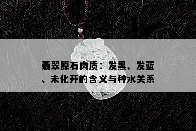 翡翠原石肉质：发黑、发蓝、未化开的含义与种水关系