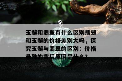 玉髓和翡翠有什么区别翡翠和玉髓的价格差别大吗，探究玉髓与翡翠的区别：价格悬殊的背后原因是什么？