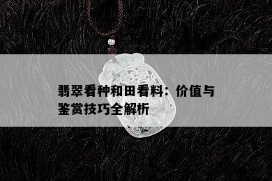 翡翠看种和田看料：价值与鉴赏技巧全解析