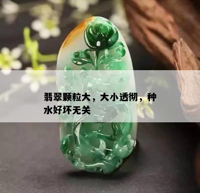 翡翠颗粒大，大小透彻，种水好坏无关