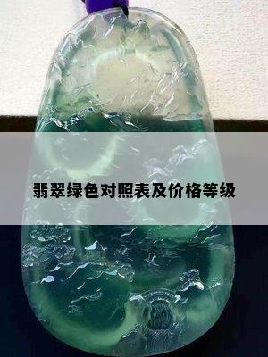 翡翠绿色对照表及价格等级