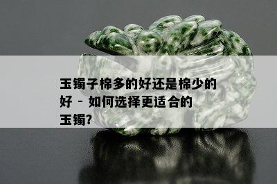 玉镯子棉多的好还是棉少的好 - 如何选择更适合的玉镯？