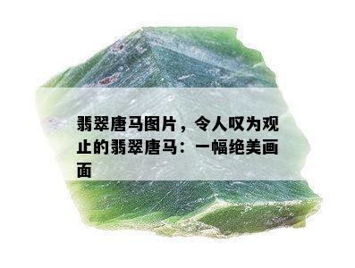 翡翠唐马图片，令人叹为观止的翡翠唐马：一幅绝美画面