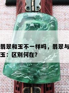 翡翠和玉不一样吗，翡翠与玉：区别何在？