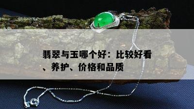 翡翠与玉哪个好：比较好看、养护、价格和品质