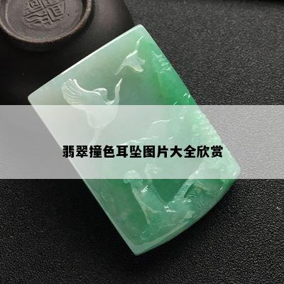 翡翠撞色耳坠图片大全欣赏