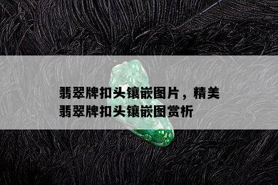 翡翠牌扣头镶嵌图片，精美翡翠牌扣头镶嵌图赏析