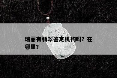 瑞丽有翡翠鉴定机构吗？在哪里？