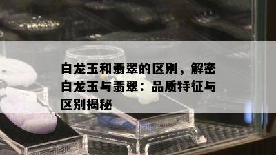 白龙玉和翡翠的区别，解密白龙玉与翡翠：品质特征与区别揭秘