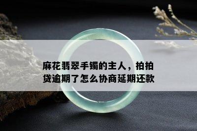 麻花翡翠手镯的主人，拍拍贷逾期了怎么协商延期还款