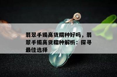 翡翠手镯高货糯种好吗，翡翠手镯高货糯种解析：探寻更佳选择