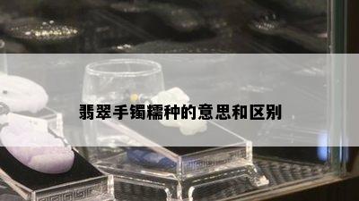 翡翠手镯糯种的意思和区别