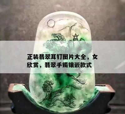 正装翡翠耳钉图片大全，女欣赏，翡翠手镯镶嵌款式