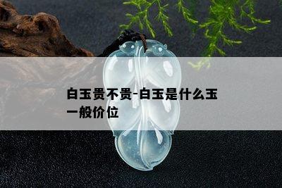 白玉贵不贵-白玉是什么玉一般价位