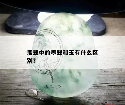 翡翠中的墨翠和玉有什么区别？