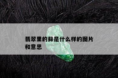 翡翠里的藓是什么样的图片和意思