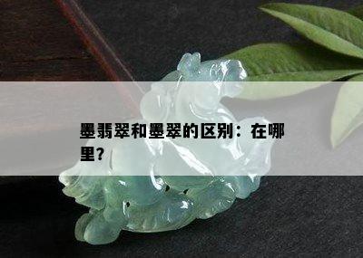 墨翡翠和墨翠的区别：在哪里？