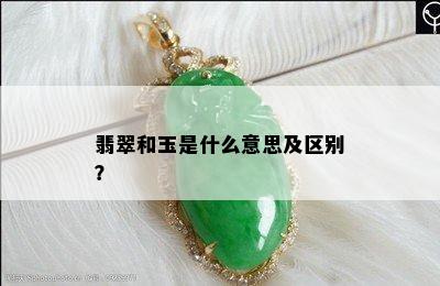 翡翠和玉是什么意思及区别？