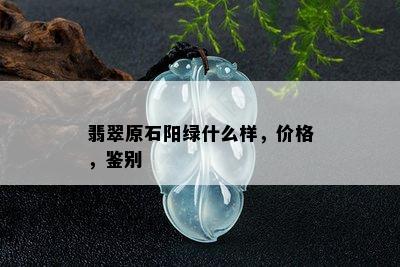 翡翠原石阳绿什么样，价格，鉴别