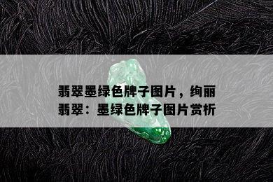 翡翠墨绿色牌子图片，绚丽翡翠：墨绿色牌子图片赏析