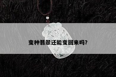 变种翡翠还能变回来吗？