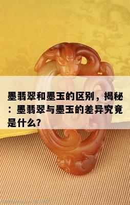 墨翡翠和墨玉的区别，揭秘：墨翡翠与墨玉的差异究竟是什么？