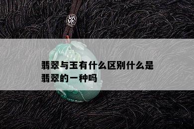 翡翠与玉有什么区别什么是翡翠的一种吗