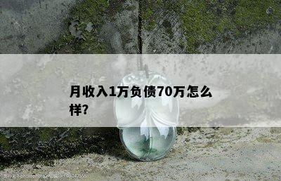 月收入1万负债70万怎么样？