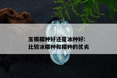 玉镯糯种好还是冰种好: 比较冰糯种和糯种的优劣