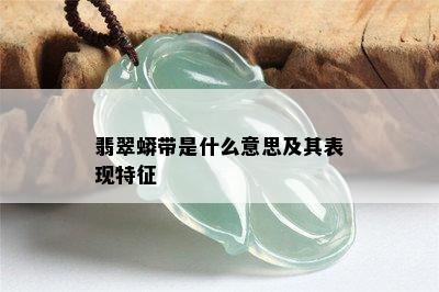 翡翠蟒带是什么意思及其表现特征