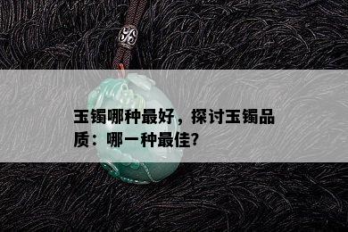 玉镯哪种更好，探讨玉镯品质：哪一种更佳？