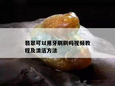 翡翠可以用牙刷刷吗视频教程及清洁方法