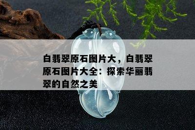 白翡翠原石图片大，白翡翠原石图片大全：探索华丽翡翠的自然之美