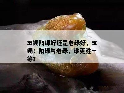 玉镯阳绿好还是老绿好，玉镯：阳绿与老绿，谁更胜一筹？