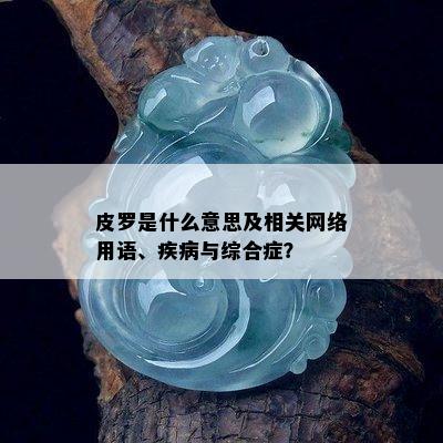 皮罗是什么意思及相关网络用语、疾病与综合症？