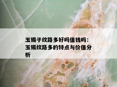 玉镯子纹路多好吗值钱吗：玉镯纹路多的特点与价值分析