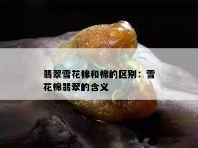 翡翠雪花棉和棉的区别：雪花棉翡翠的含义