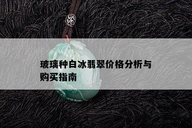 玻璃种白冰翡翠价格分析与购买指南