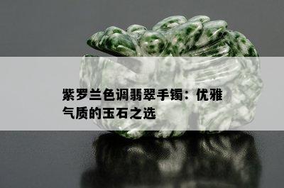 紫罗兰色调翡翠手镯：优雅气质的玉石之选