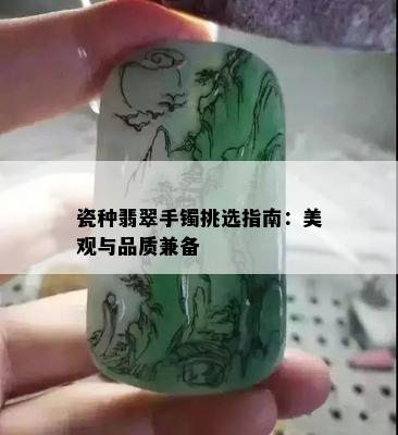 瓷种翡翠手镯挑选指南：美观与品质兼备