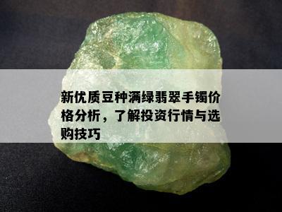 新优质豆种满绿翡翠手镯价格分析，了解投资行情与选购技巧