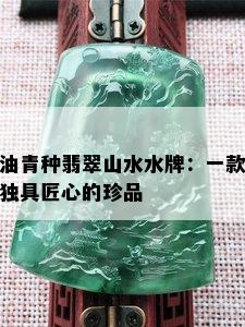 油青种翡翠山水水牌：一款独具匠心的珍品