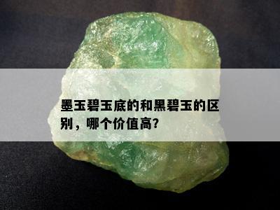 墨玉碧玉底的和黑碧玉的区别，哪个价值高？